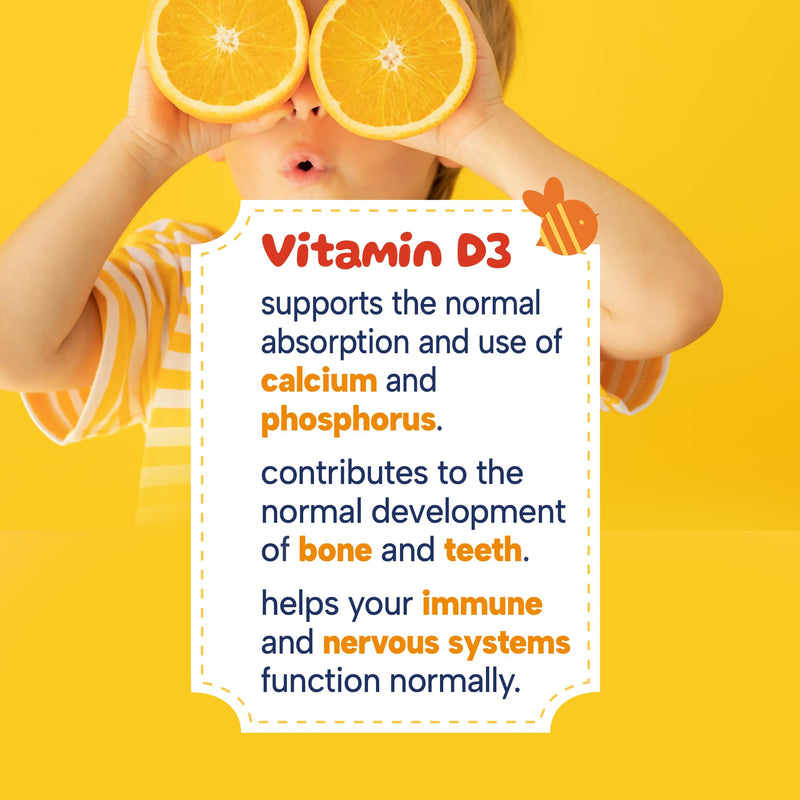 MinaKIDS Vitamin D3 Spray – Yummy Orange Flavoured Vitamins for Babies and Children with 400 I.U D3, Recommended for Bone & Teeth Support, Helps Immune and Nervous Systems, Sugar-Free, Vegan