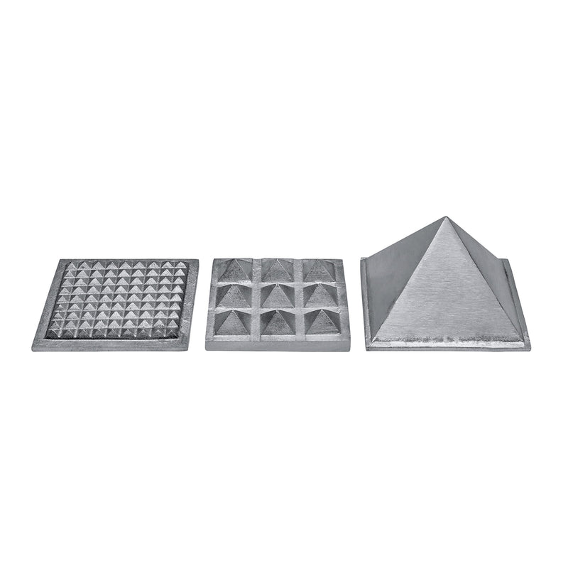Metal Vastu Zinc 3 Layer Pyramid | Pure Zinc Vastu Remedy | 3-Inch | Pyramid for Positive Energy, Health & Wealth | Vastu Dosh Remedies for Home & Office | Pack of 1 Antique