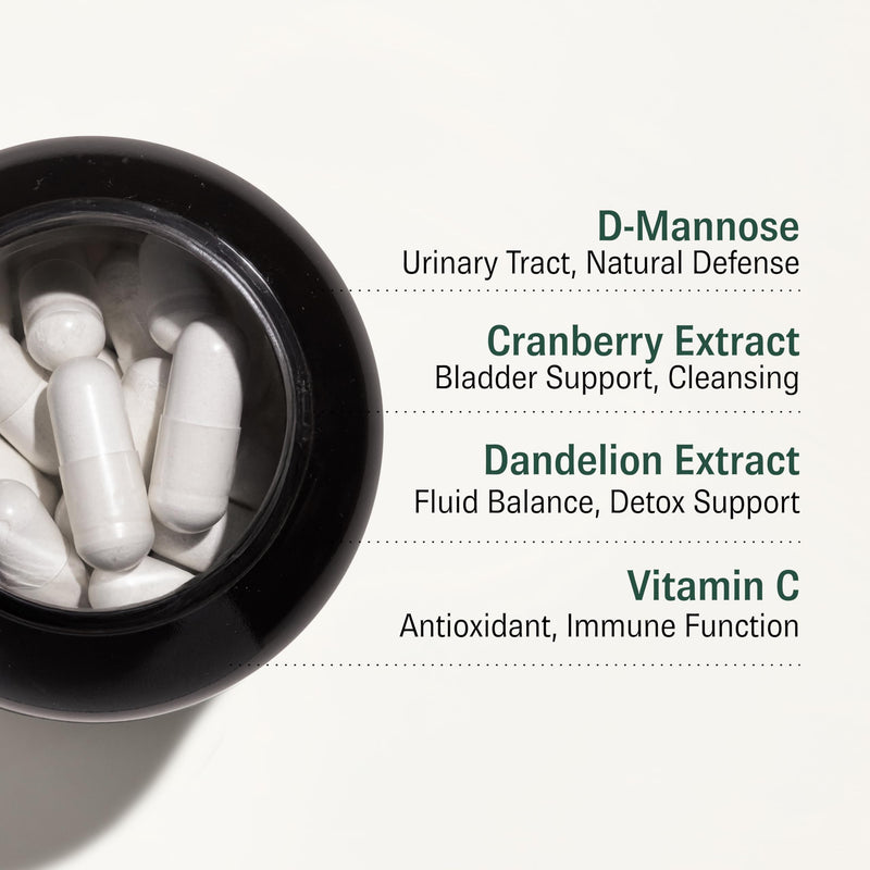 UTI/Bladder Supplement - D-Mannose + Cranberry Extract + Dandelion Root + Vitamin C - UK Made