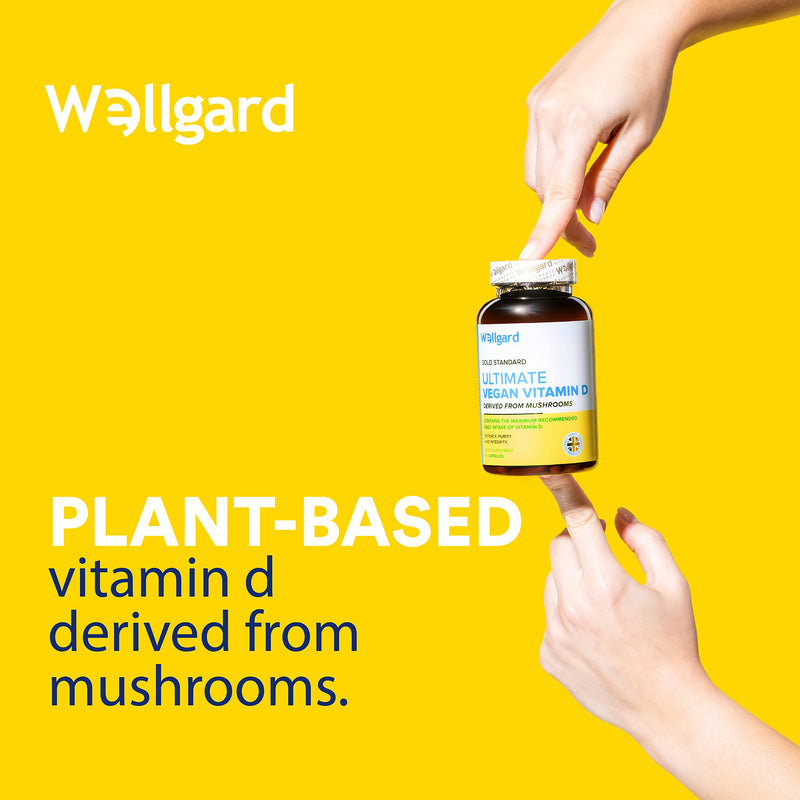 Vegan Vitamin D3 High Strength 3000 IU Capsules by Wellgard, Maximum Strength Vitamin D Supplement, Made in UK