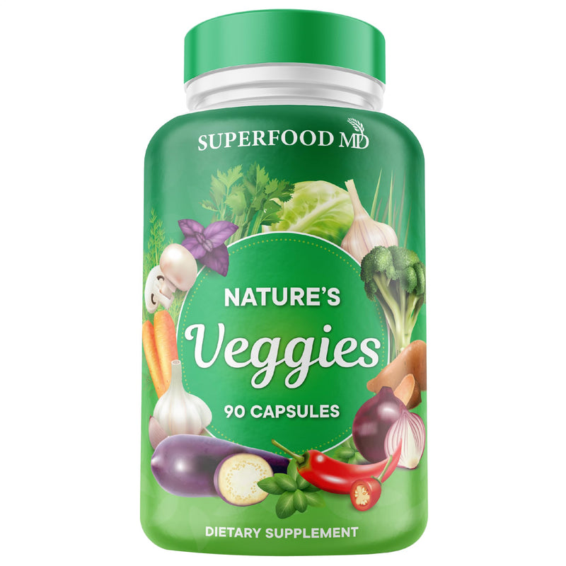 [Australia] - Superfood MD Veggies Supplement - 90 Veggie Capsules - Supports Energy Levels, Beta Carotene, Vitamins & Minerals - Soy Free - 90 Count 