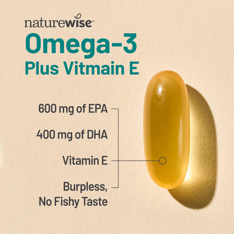 NatureWise [1] Multivitamin for Men - Non-GMO - 90 Capsules[45-Day Supply] + (Pack of 2) Omega 3 Fish Oil 1000mg + Vitamin E - Wild-Caught - 60 Softgels[30-Day Supply]