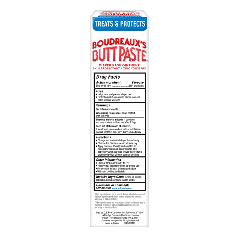 [Australia] - Boudreaux's Butt Paste for Sensitive Skin Diaper Rash Cream, Ointment for Baby, 4 oz Tube 4 Ounce (Pack of 1) 