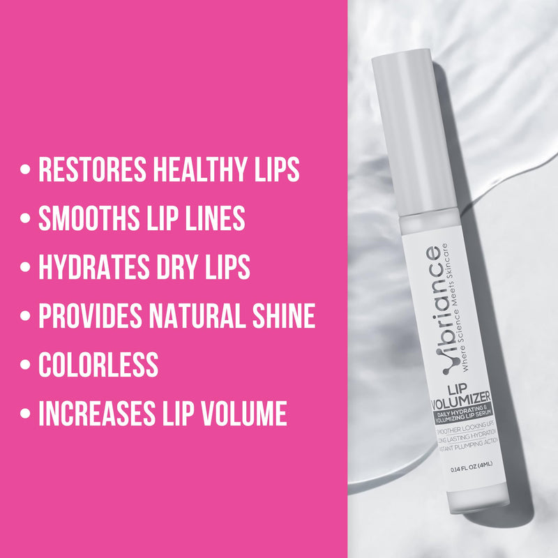 Vibriance Hydrating Lip Volumizer - Plumping Lip Gloss with Hyaluronic Acid - Lip Plumper Smooths Lines and Wrinkles | 0.14 fl oz (4 ml)