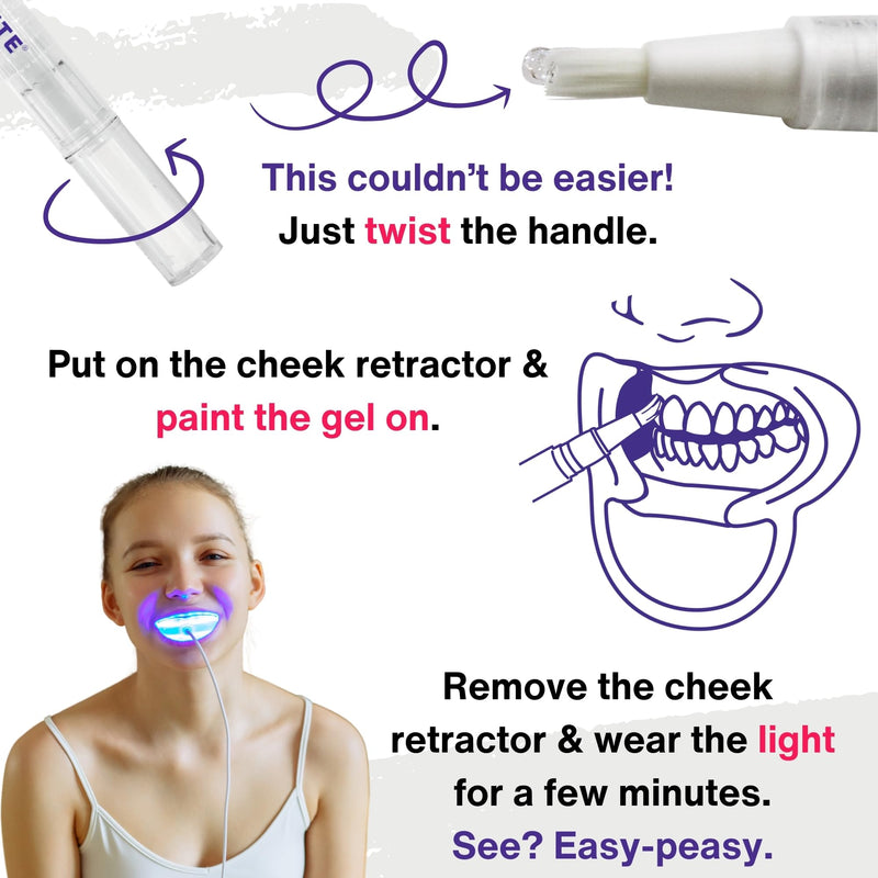[Australia] - Professional Teeth Whitening Kit, LED Accelerator Light, 36% Carbamide Peroxide Teeth Whitening Gel, 20 Whitening Treatments, Remineralizing Gel, USA-Made Gels 