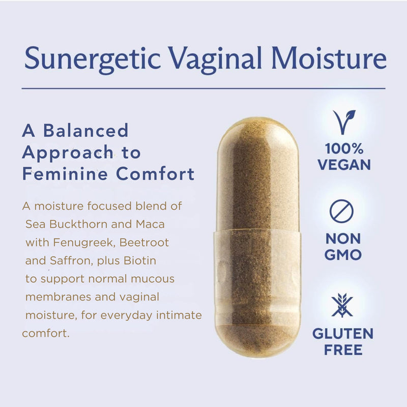 Juicy V Care Capsules Supplement Vaginal Moisture Support and Hormonal Activity Support Biotin for Normal Mucous Membranes Vitamin B6 Zinc Sea Buckthorn Maca Fenugreek Saffron 60 Vegan Caps