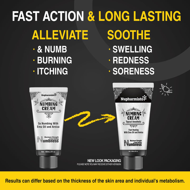 [Australia] - Numbing Cream Maximum Strength Long Lasting with 5x Numbing Emu Oil and Arnica 60ml 