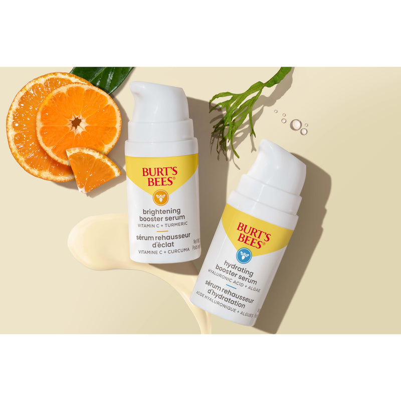 Burt's Bees Vitamin C Turmeric Facial Serum, Brightens Skin & Visibly Reduces Dark Spots, Fine Lines & Wrinkles, Naturally Hydrating, Lightweight - Brightening Booster (1 oz) Brightening Booster Serum 1 Ounce (Pack of 1)