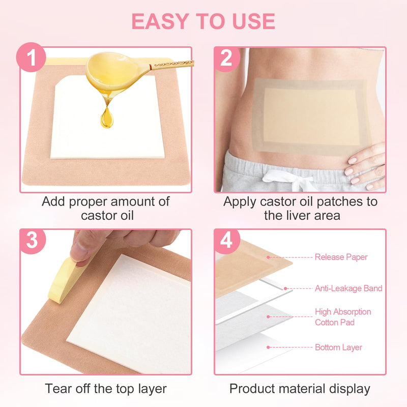 [Australia] - 10pcs Castor Oil Pack Wrap - Self-Adhesive, High Absorbent Organic Cotton Flannel, No Leak Design for Women & Men 