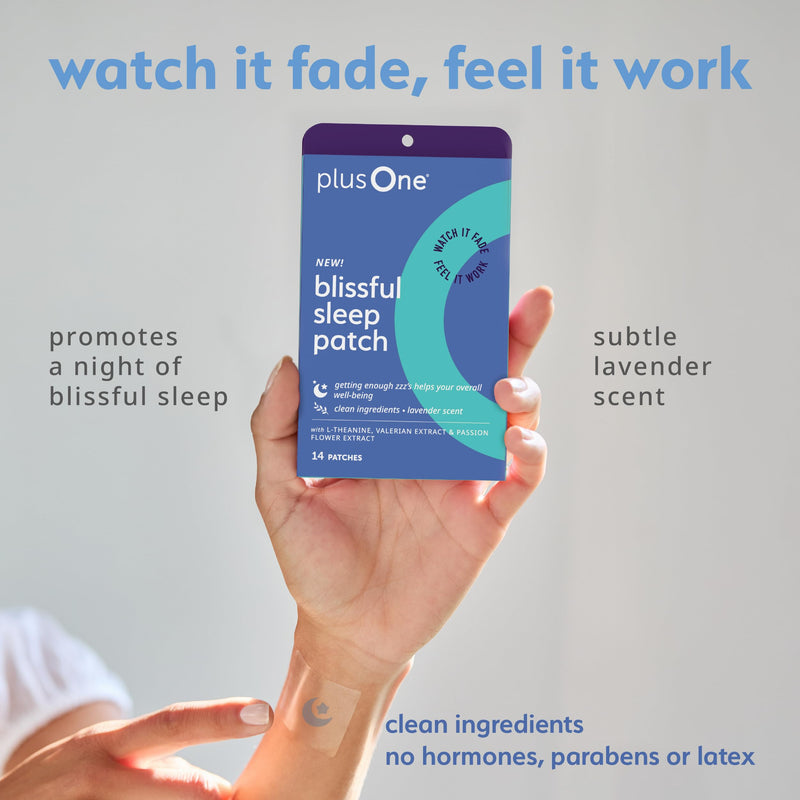 plusOne Blissful Sleep Patches – Magnesium and L-Theanine Patches, 14 Count | Promote Relaxation & Restful Sleep, Herbal, Vitamin-Infused Formula, Easy Peel & Stick