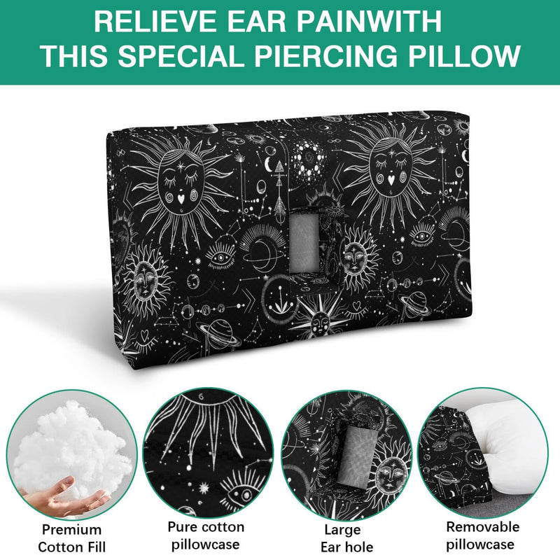 [Australia] - Ear Piercing Pillow for Side Sleepers,Rectangle Design with Big Hole for Ear Protection & Pain Relief,Soft & Breathable,Washable Cover (16x11x4 inches) 