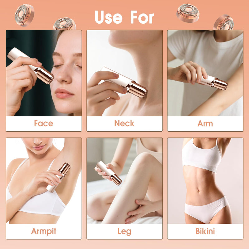 [Australia] - Replacement Heads for Flawless Facial Hair Remover, Replacement Blades for Finishing Touch Flawless Hair Removal Gen 2, 6 Count 18k Gold Heads with Storage Bag Rosegold-6pcs 