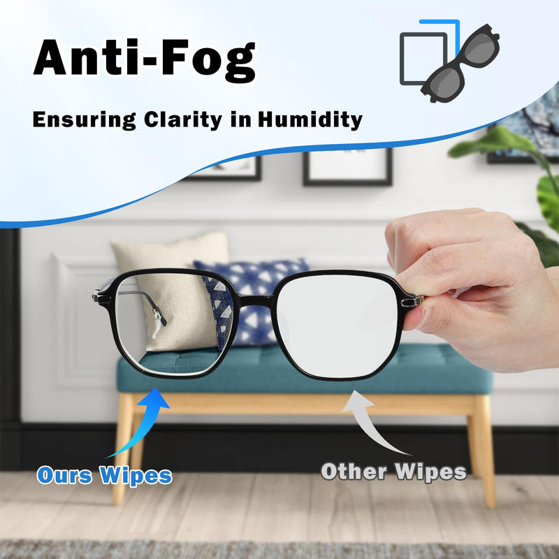 [Australia] - Anti Fog Wipes for Glasses, 110 Count Lens Wipes for Eyeglasses, Lens Cleaning Wipes for Glasses, Laptops Screens, Smart Phones, Optical Lens, Defogging, Quick-Dry & Scratch-Free 