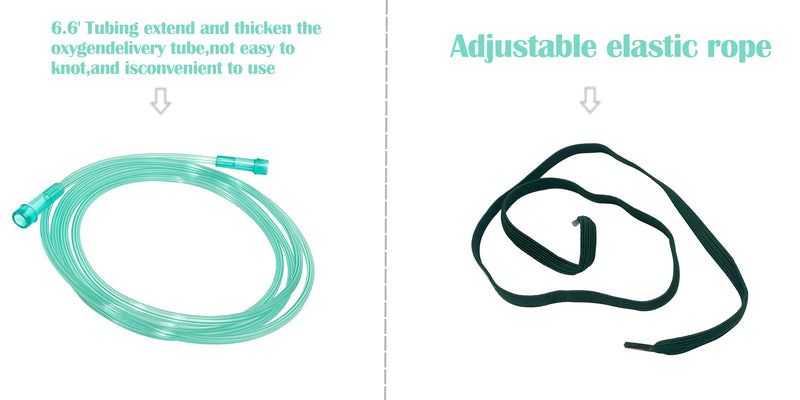 [Australia] - 3 Pack Oxygen Mask for Face Adult with 6.6' Tube & Adjustable Elastic Strap - Size L L-3pcsÔºàAdultÔºâ 