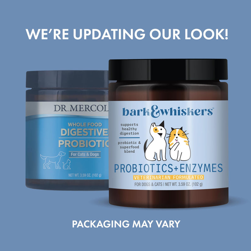 Bark & Whiskers, Probiotics + Enzymes 3.59 oz, Non GMO, Gluten Free, Soy Free, Dr. Mercola - PawsPlanet Australia