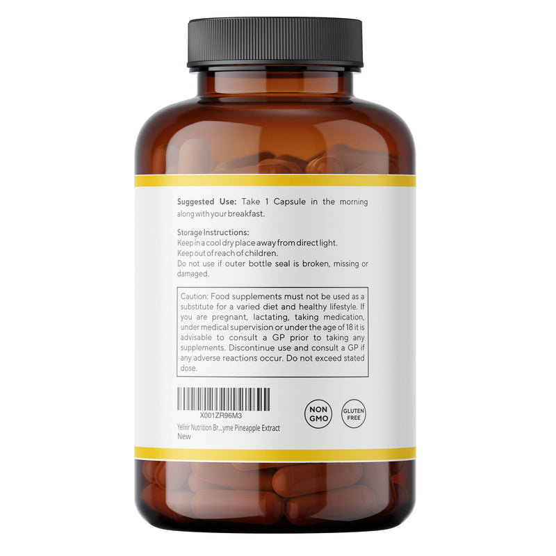 Bromelain Capsules 120 nos (2400 GDU/g), High Strength Digestive Enzyme Pineapple Extract