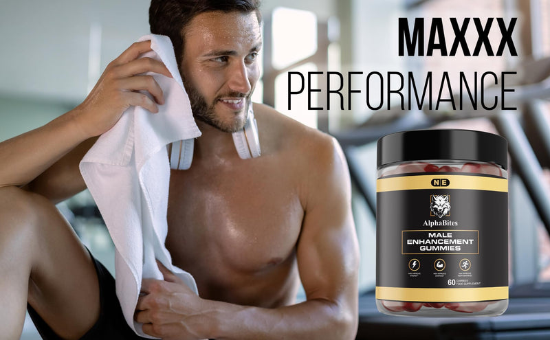 Alpha Bites Male Performance Gummies, 60 Count, Food Supplement optimised for Men