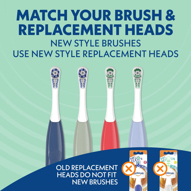 [Australia] - Spinbrush New PRO Clean Battery Powered Electric Toothbrush for Adults, Soft Bristles, Blue, 1 Count NEW VERSION, Soft Bristles 