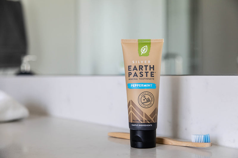 Redmond Earthpaste w/Silver – Natural Non-Fluoride Toothpaste, 2 Pack (Peppermint) Peppermint 4 Ounce (Pack of 2)