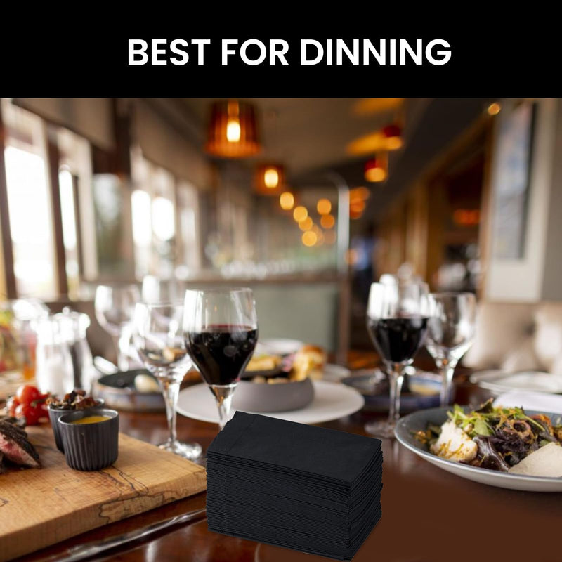 [Australia] - Perfectware 2 Ply Black Dinner Napkin Pack of 125 Pack of 125ct 
