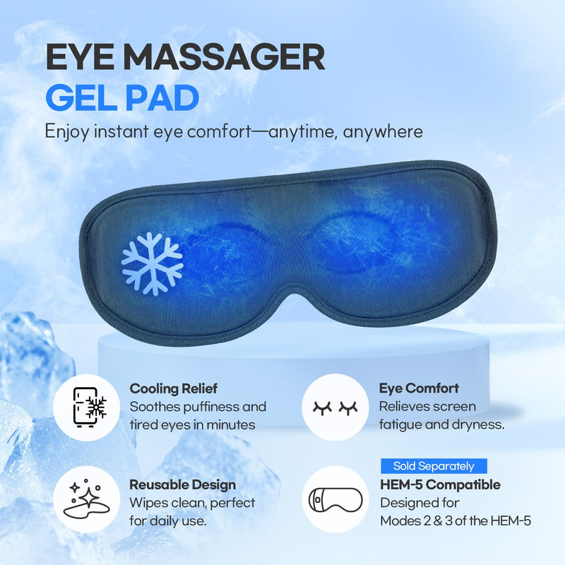 HuBDIC Hubicare Eye Cool Gel Mask for Eye Massager, Cooling Eye Mask with Detachable Strap –Reusable Gel Eye Pad for Puffiness, Dry Eyes, Migraines & Relaxation Cold Compress