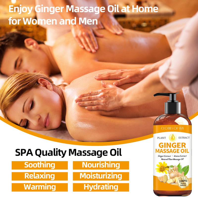 [Australia] - Ginger Oil Massage Oil for Massage Therapy,Ginger Oil Lymphatic Drainage Massage,Sore Muscle Massage Oil,Natural Ginger Body Oil for Gua Sha Massage with Arnica Oil-Warming,Relaxing,Soothing Muscles 