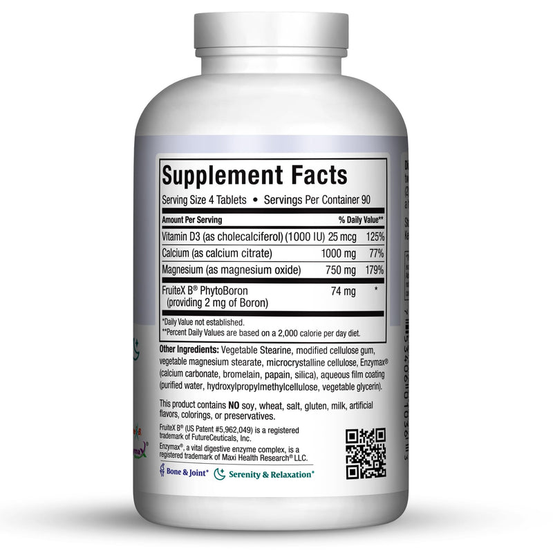 Maxi Health Calcium Magnesium Supplement with Vitamin D3 and Boron - Kosher Bone Health & Nighttime Formula, Calcium Citrate CalMag & Vitamin D (180 Tablets) (360 Count (Pack of 1)) | Kosher | Calcium Magnesium with Vitamin D3 | Calcium Absorption, Bon...