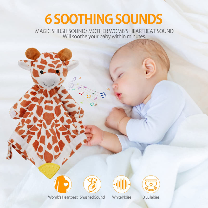 [Australia] - BEREST Baby Sound Sleep Soother Giraffe- White Noise and Lullaby Infant Sleeping Aid with Cry Sensor at Nap Time Routine,Awesome Baby Gift Portable Plush Toddler Snuggle Toy Coffe brown 
