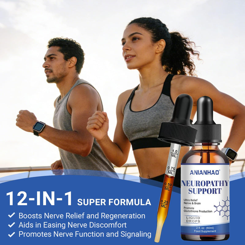 Alpha Lipoic Acid Neuropathy Supplements Liquid Drops, 18-in-1 Stabilized R-Alpha Lipoic Acid (R-ALA) w. Acetyl L-Carnitine Vitamin B-Complex Magnesium for Toes, Feet, Fingers, Hands, Legs & Arms