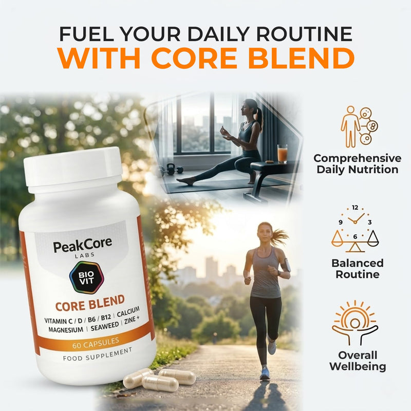 Daily Energy & Nutrient Support – Calcium, Magnesium, Zinc, Iodine & Vitamin D with Plant-Based Extracts – BioVit 100% Natural Source Blend – 60 Capsules