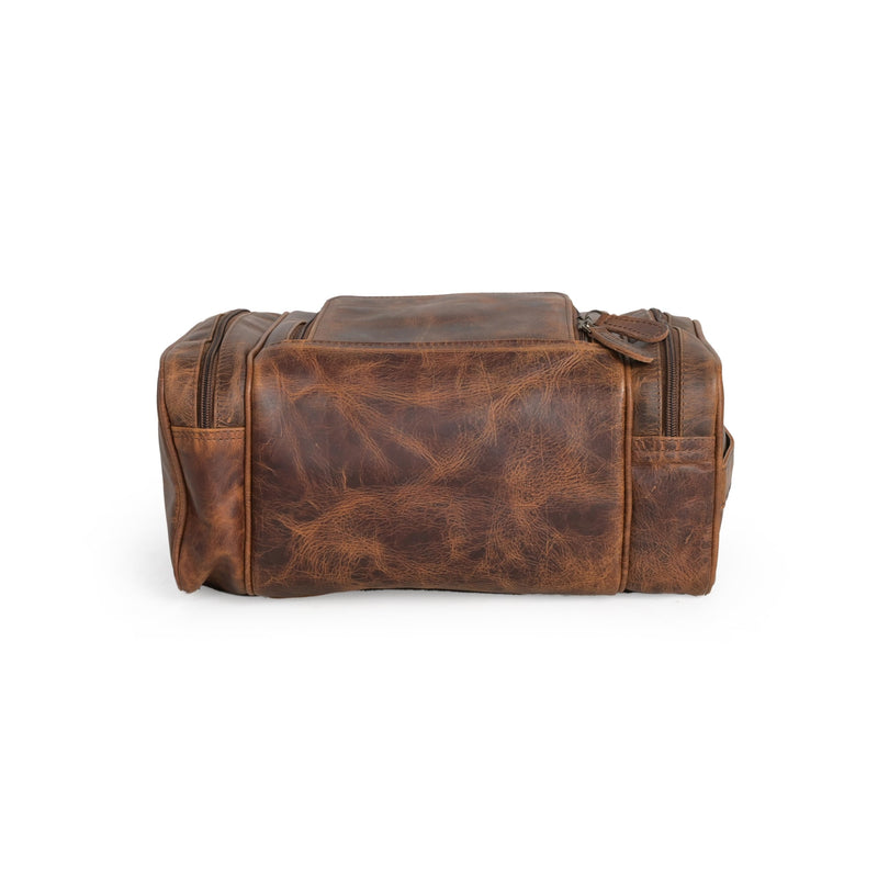 (13 inch Extra Large) Real Full Grain Leather Toiletry Bag for Men, Dopp kit with Waterproof Lining, Toiletries Organizer, Grooming Travel Bag Pouch, Bathroom Shaving Kit Zipper Bag (13 inch) Extra Large Size