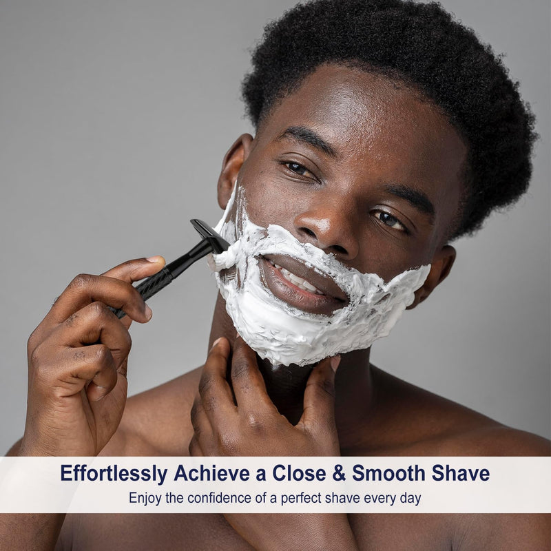 Matte Black Safety Razor and 50 Razor Blades
