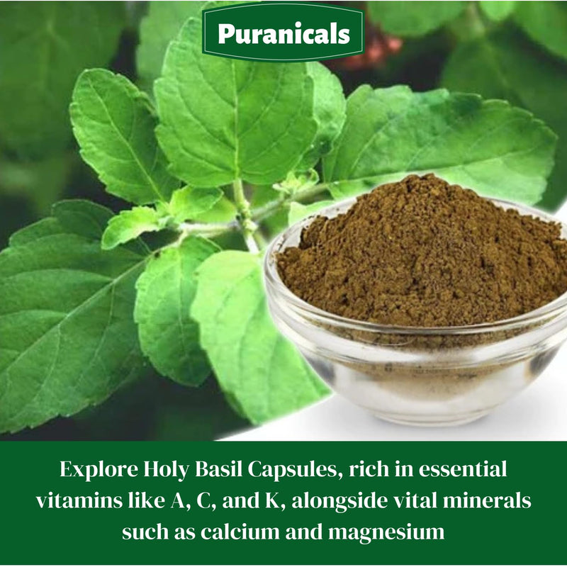 [Australia] - Holy Basil Premium 320 Capsules Non GMO and Gluten Free | Herbal Supplement | 600 mg Per Serving | Made with 100% Pure Herb Holy Basil Leaf Holy Basil Capsules 320 Count (Pack of 1) 