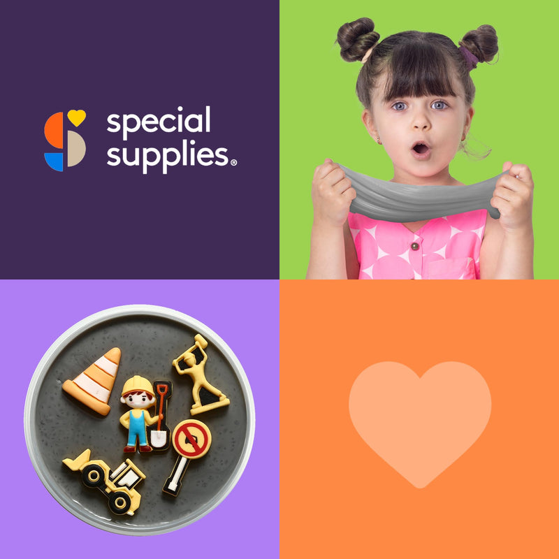 [Australia] - Special Supplies Sensory Therapy Putty for Kids and Adults with Cute Charms, Resistive Hand Exercise Stress Relief Therapy Putty (Construction) Construction 