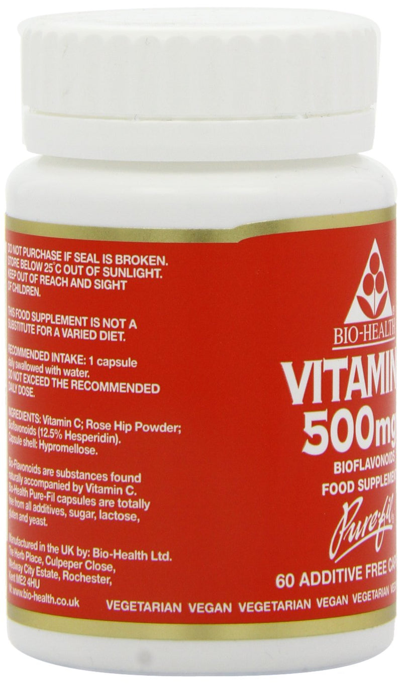 Bio Health 500 mg Bioflavonoid Vitamin C 60 Capsules