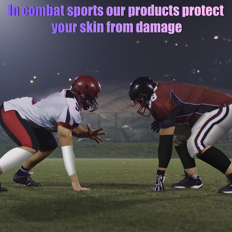 [Australia] - 4 Rolls Football Turf Tape Athletic Sports Tape Youth Wide Waterproof Black White Athletic Tapes for Arms Football Sport Athlete Gym Ankles Wrist, 2 Sizes 