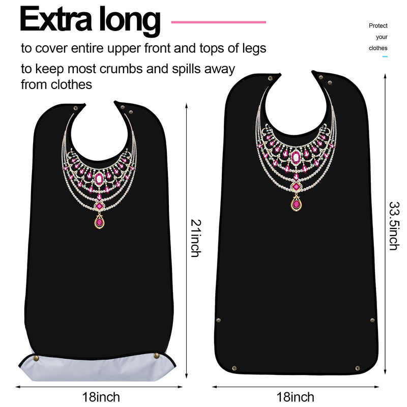 [Australia] - SATINIOR 6 Pieces Adult Bibs for Women Washable Reusable Clothing Protector with Crumb Catcher Beautiful Pattern Bibs Necklace Style 