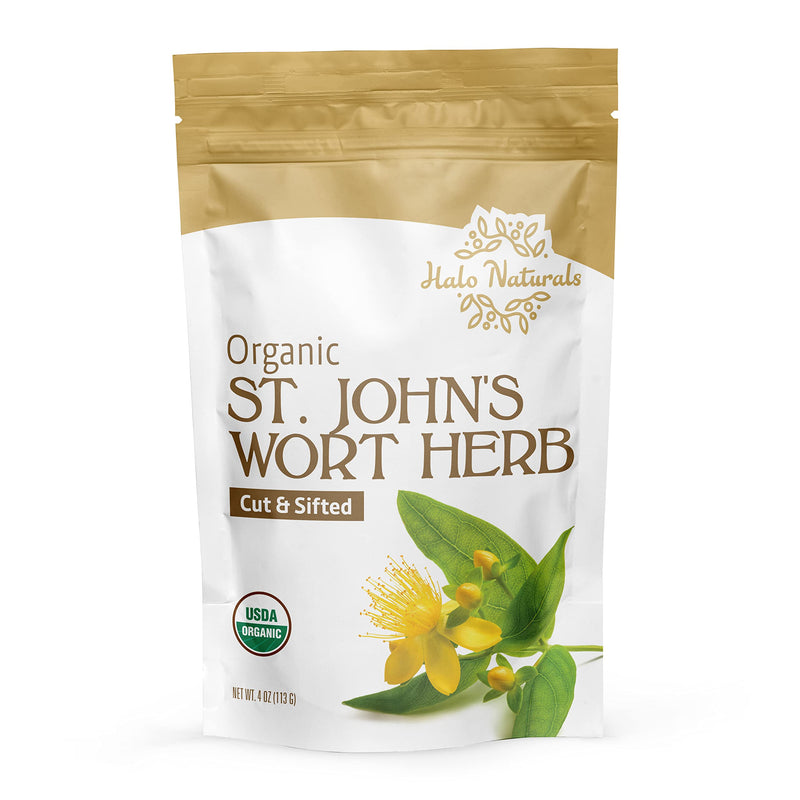 [Australia] - Organic St. John's Wort Herb Cut & Sifted (Hypericum perforatum) USDA Certified | Resealable Pouch| Packaged in The USA (4 Ounces (Pack of 1)) 4 Ounce (Pack of 1) 