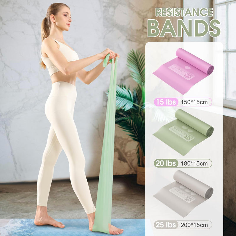 [Australia] - Resistance Bands for Working Out, Exercise Bands, Resistance Band for Physical Therapy, Stretch Bands for Pilates, Rehab, Stretch, Strength Training and Yoga Starter Set 