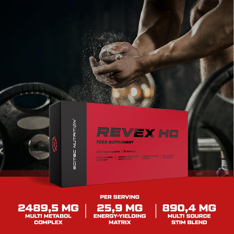 Scitec Nutrition Revex HC | L-carnitine | HCA | CLA | Amino acids | Plant extracts | Vitamins and Minerals | with Caffeine, 120 Mega Capsules