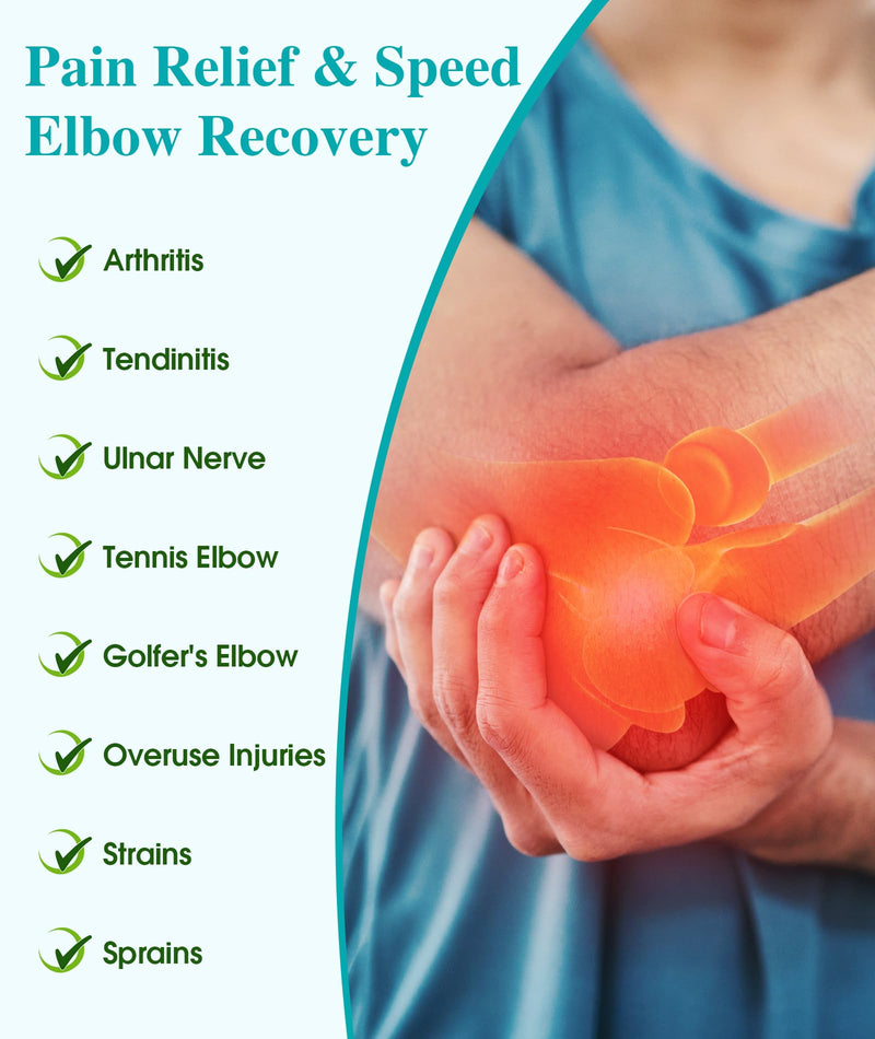 [Australia] - Elbow Brace for Cubital Tunnel, Ulnar Nerve Entrapment brace, Adjustable Elbow Splint for Sleeping, Tendonitis, Tennis Elbow, Comfortable Stabilizer Support for Women and Men Fit Most Black One Size 