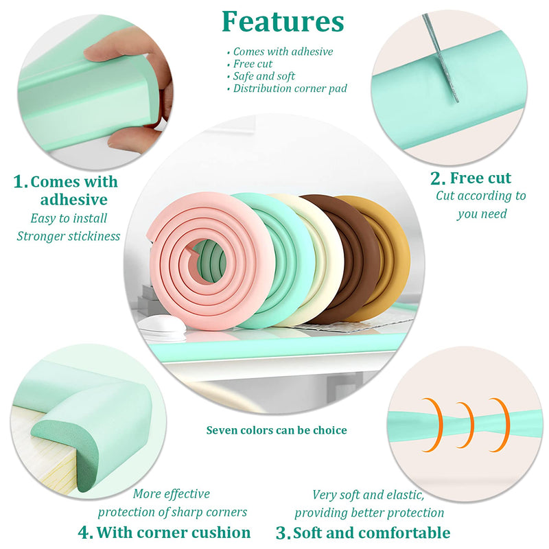 [Australia] - Foam Corner Guards Protect&Edge Safety Bumpers Kit,Baby Proofing,Kids and Children Head Protector,Suitable for Coffee Table Desk Kitchen Sharp Corners (Milky White(4 Corner&6.5ft Safety Bumpers)) Milky White(4 Corner&6.5 Ft Safety Bumpers) 