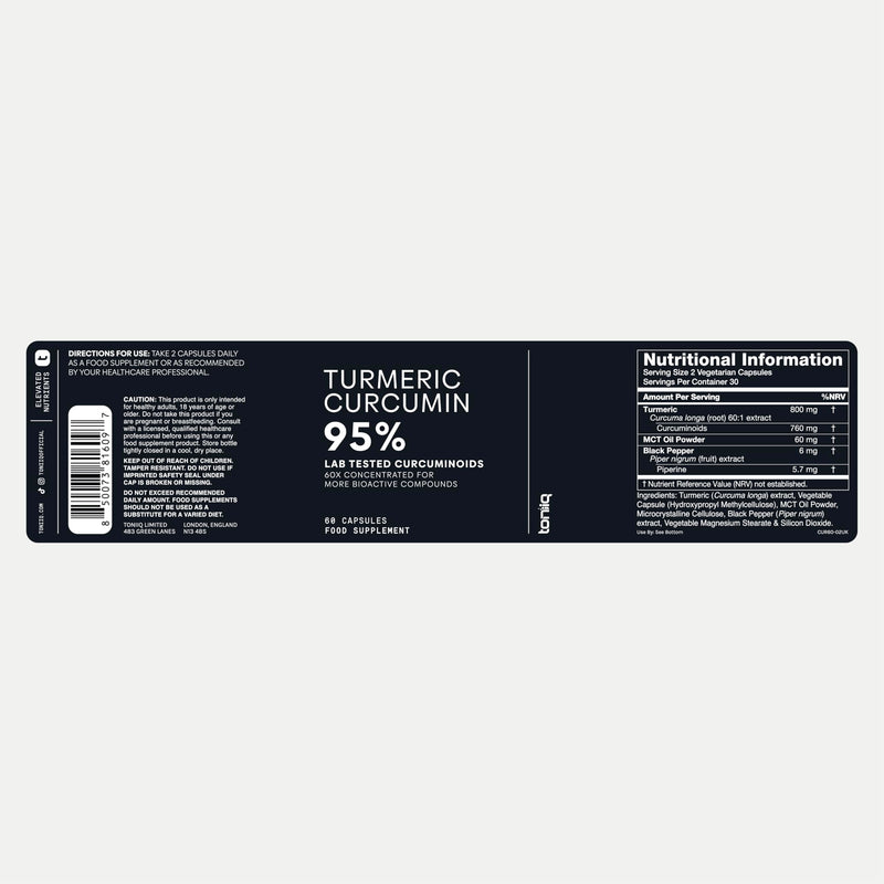 Turmeric Curcumin - 48000mg from a 60:1 Extract with 95% Curcuminoids - 800mg Per Serving - Black Pepper & MCT Oil for Enhanced Absorption - Third-Party Lab Tested - 60 Capsules 60 count (Pack of 1)