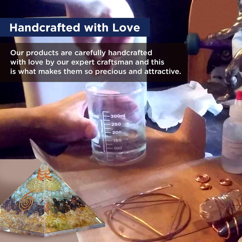 [Australia] - Orgonite Crystal Triple Money Pyramid Energy Generator Promotes Wealth and Prosperity with Green Aventurine, Red Garnet and Citrine – Attract Money and Success with Lucky Orgone Crystals Green Aventurine, Red Garnet and Citrine Crystal 