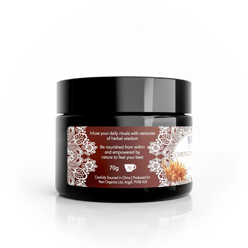 Na'vi Organics Cordyceps Militaris Mushroom Powder | Premium Full Spectrum Fruiting Body Extract | Supports Energy, Immunity & Overall Vitality Naturally - 70g 70 g (Pack of 1)