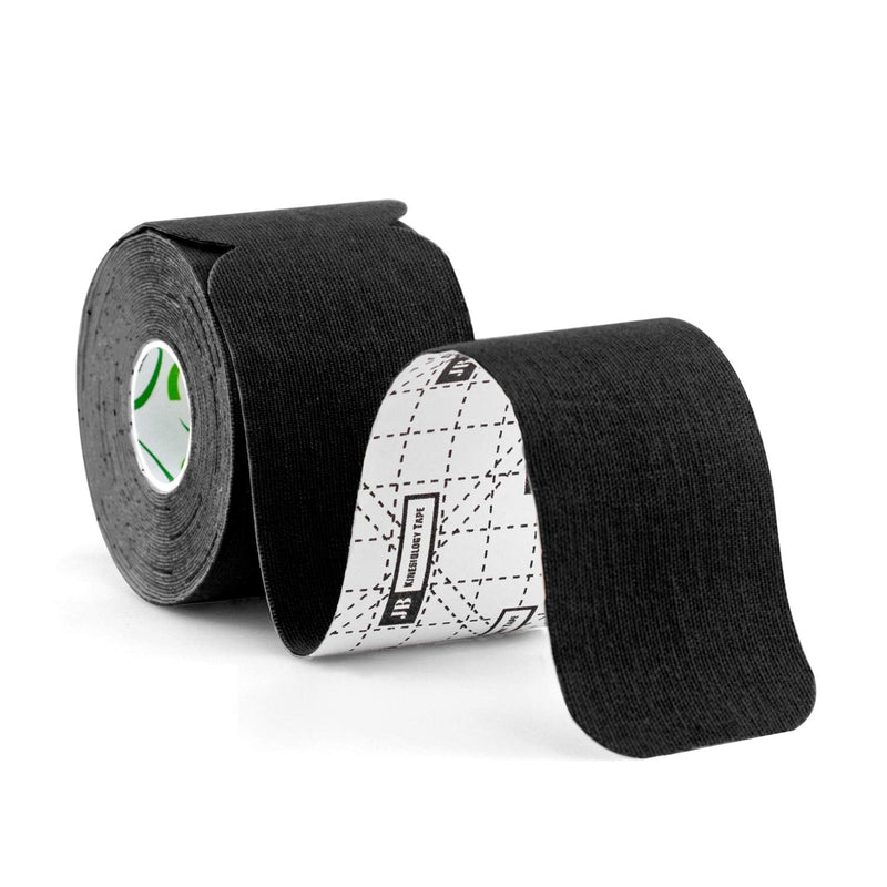 [Australia] - JB Tape, Precut Kinesiology Strips 4 Rolls- (80 Count, 10") Elastic, Latex-Free, Water Resistant, Athletic Sports Tape for Body, Joint & Muscle Support. (Black) Black Jet 