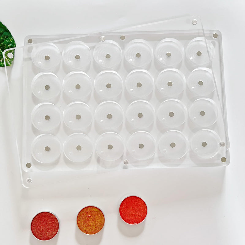 [Australia] - New Acrylic Transparent Elegant Empty Magnetic Eyeshadow Makeup Palette -26mm x24 holes 