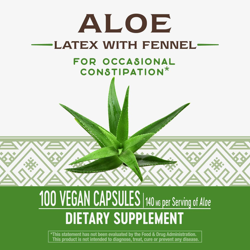 [Australia] - Nature's Way Aloe Latex with Fennel, For Occasional Constipation*, 100 Vegan Capsules 100 Count (Pack of 1) 