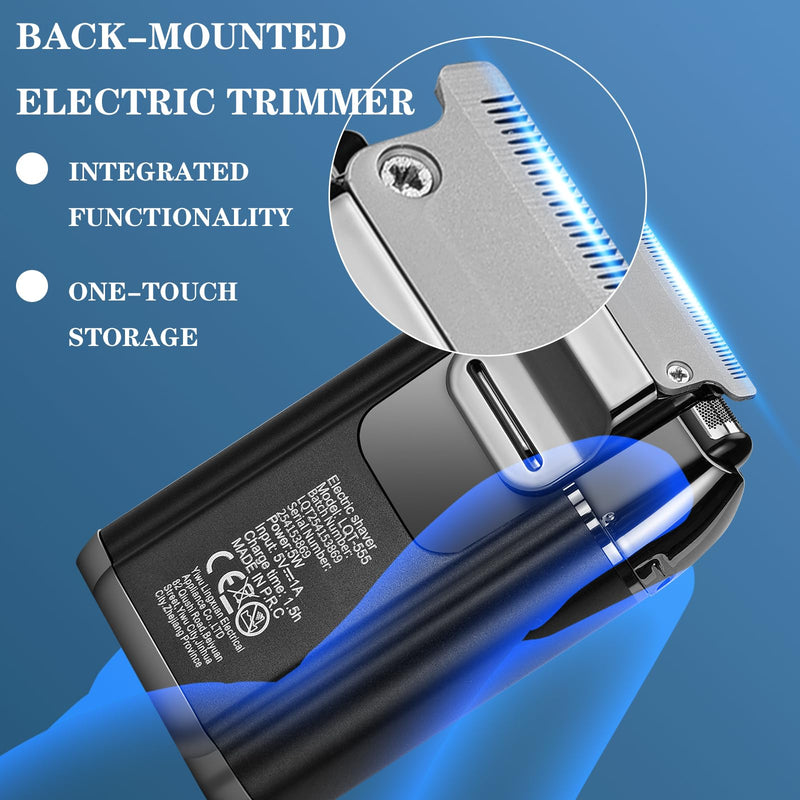 [Australia] - Latest 2-in-1 Electric Shaver Facial Mesh Shaver - Portable Cordless Shaver - Hidden Trimmer and Fast Charging Function - (3150 Mesh Holes, 60 Blades) Black 