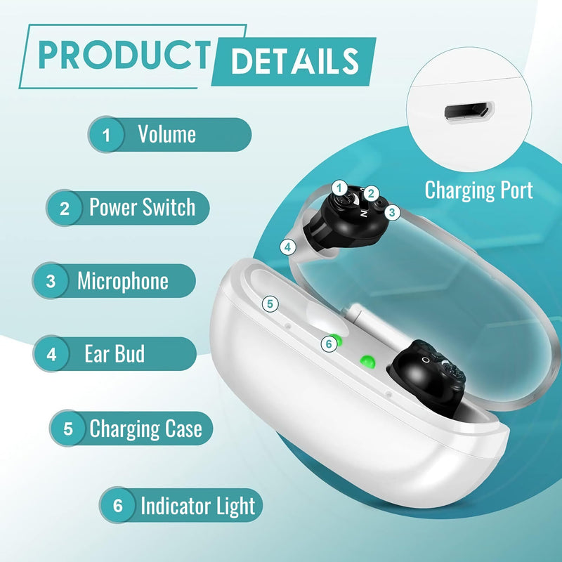 JD Health Tech | Compact Mini Digital Hearing Amplifier Sound Aid Voice Enhancer Rechargeable (SimpleSound)